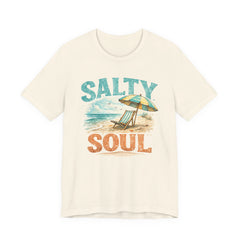 Salty Soul Beach T-Shirt — Vintage Umbrella & Chair Summer Tee