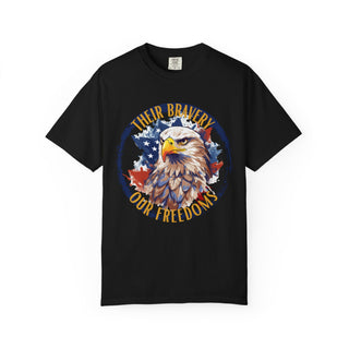 Their bravery, our freedoms T-shirt - Military Branches, Right to Bear Arms, American Flag