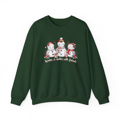 Winter is Better with Friends - Snowmen Crewneck Sweatshirt, Cozy Christmas Apparel, Holiday Festive Sweatshirt