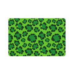 Modern Camo Pet Food Mat - 12x18 Green Leopard Design