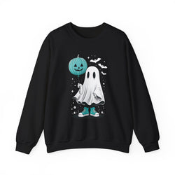 Teal Pumpkin & Ghost Crewneck Sweatshirt, Cozy Fall Apparel, Funny Sweatshirt, Gift for Her, Casual Wear