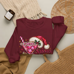 "Santa's Favorite Hot Mess" Sparkle Martini Holiday Christmas Crewneck
