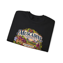Muscadine Vineyard Crewneck Sweatshirt — Vintage Grape Winery Graphic - Southern Heritage