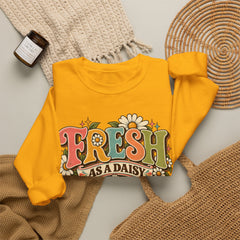 Fresh as a Daisy Crewneck Sweatshirt – Retro Spring Floral Graphic