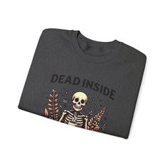 Skeleton Coffee Sweatshirt, Dead Inside But Caffeinated Crewneck, Halloween Gift, Unisex Fall Apparel, Cozy Lounge Wear