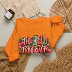 "The Hell I Won’t" Floral Lettering Graphic Crewneck Sweatshirt