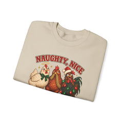 "Naughty, Nice & Slightly Feral" Holiday Christmas Crewneck Sweatshirt