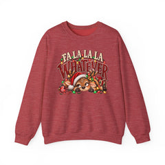'Fa La La La Whatever' Cute Sleepy Reindeer Christmas Sweatshirt