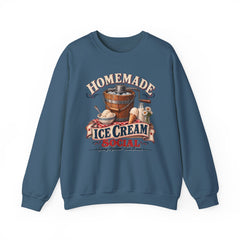 Crewneck Sweatshirt — "Homemade Ice Cream Social" Vintage Ice Cream Maker Design