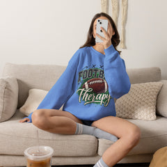 Football Therapy Sweatshirt — Vintage Football Graphic Crewneck