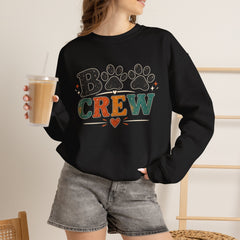 Dog Crew Sweatshirt – "B Crew" Paw Print Graphic Crewneck