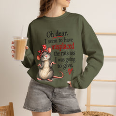 Sarcastic Crewneck Sweatshirt - Don’t Give A Rats Ass