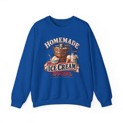 Crewneck Sweatshirt — "Homemade Ice Cream Social" Vintage Ice Cream Maker Design