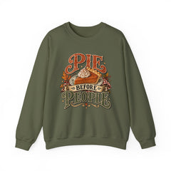 Pie Before People Crewneck Sweatshirt — Funny Thanksgiving Pie Lover Pullover - Fall Apparel