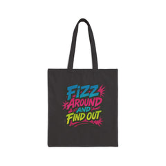 Colorful Fizz Around Cotton Canvas Tote Bag, Eco-Friendly Shopping, Funny Tote, Reusable Bag for Groceries, Beach Use