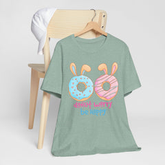 “Donut Worry Be Happy”  Easter Unisex Tee - Fun & Whimsical Short Sleeve T-Shirt