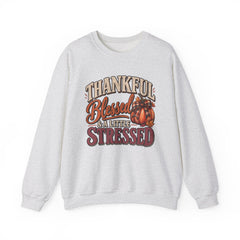 "Thankful, Blessed & a Little Stressed" Fall Pumpkin Sweatshirt