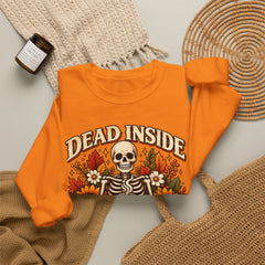 Skeleton Coffee Sweatshirt, Dead Inside But Caffeinated Crewneck, Halloween Gift, Unisex Fall Apparel, Cozy Lounge Wear