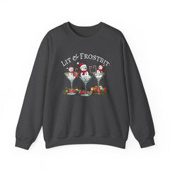 Lit & Frostbit Design | Festive Christmas Martinis, Winter Parties, Snowman Apparel, Christmas Party Sweatshirt