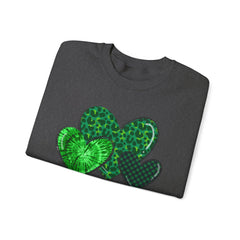 Green Heart Patterns Unisex Heavy Blend Crewneck Sweatshirt | St. Patrick's Day/Christmas