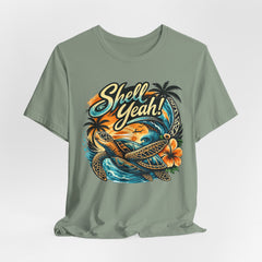 Shell Yeah! Turtle Graphic Tee — Tropical Beach Surf T-Shirt