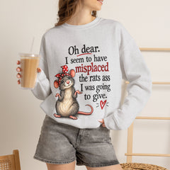 Sarcastic Crewneck Sweatshirt - Don’t Give A Rats Ass