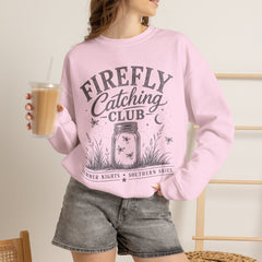 Firefly Catching Club Sweatshirt — Vintage Mason Jar Summer Nights Crewneck - Southern Heritage