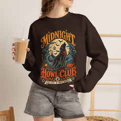 Midnight Howl Club Sweatshirt — Moonlit Wolves Graphic Crewneck