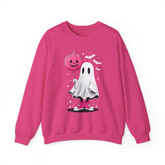 Pink Balloon Halloween Ghost Sweater | Unisex Crewneck Sweatshirt for Cozy Autumn Nights, Halloween Party, Spooky