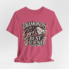 Diamonds Are a Girl's Best Friend T-Shirt – Retro Script Diamond Graphic Tee