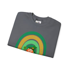 St. Patrick's Day Unisex Crewneck Sweatshirt - Happy Leprechaun Rainbow Design