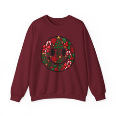 Christmas Smiley Crewneck Sweatshirt — Festive Holiday Smile Graphic
