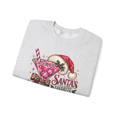 "Santa's Favorite Hot Mess" Sparkle Martini Holiday Christmas Crewneck