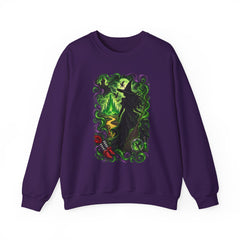 Witch Silhouette Forest Crewneck Sweatshirt – Green Gothic Witchy Art - Wicked