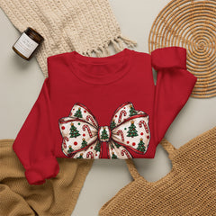 Christmas Bow Crewneck Sweatshirt — Festive Holiday Bow Sweatshirt