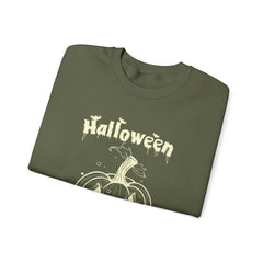 Halloween Pumpkin Sweatshirt, Cozy Fall Apparel, Unisex Crewneck, Perfect for Halloween, Fall Fashion, Pumpkin Spice Lover Gift