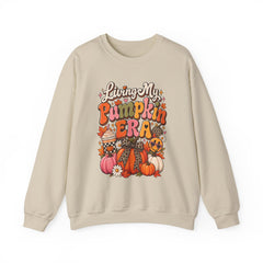 Pumpkin Era Crewneck Sweatshirt — "Living My Pumpkin Era" Fall Graphic Sweatshirt