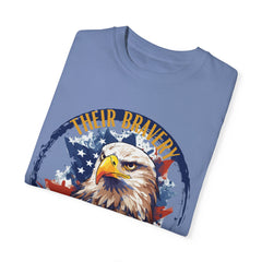 Their bravery, our freedomsT-shirt - Military Branches, Right to Bear Arms, American Flag