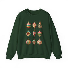 Crewneck Sweatshirt — Vintage Christmas Ornaments Holiday Pullover