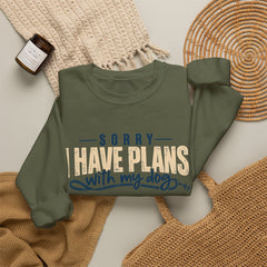 "Sorry I Have Plans With My Dog" Cozy Dog Lover Crewneck Sweatshirt