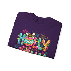 Holly Jolly Crewneck Gildan Sweatshirt — Colorful Christmas Ornament Holiday Sweater