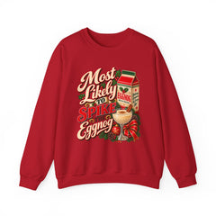 Eggnog Crewneck Sweatshirt – “Most Likely to Spike the Eggnog” Holiday Sweater