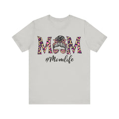 Mom Life Cheeta Print Unisex Jersey Tee - Fun Floral Design for Mothers