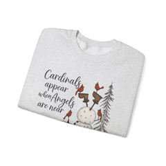 Angel & Cardinal Sweatshirt, Cozy Crewneck for Winter, Holiday Gift, Winter Fashion, White Christmas Sweatshirt,