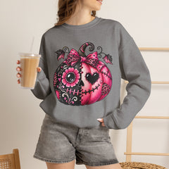 Pink Sugar Skull Pumpkin Sweatshirt ~ Halloween Vibes