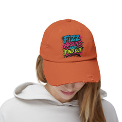 Fizz Around and Find Out Unisex Distressed Cap, Casual Hat, Trendy Headwear, Fizz Jewelry Reveals