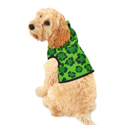 Pet Hoodie - Green Leopard Print Dog Hoodie for St. Patrick's Day