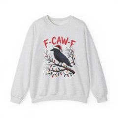 "F-CAW-F" Festive Raven Holiday Christmas Crow Crewneck Gildan Sweatshirt