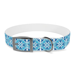 Dog Collar- Blue Mexican Talavera Tile Print