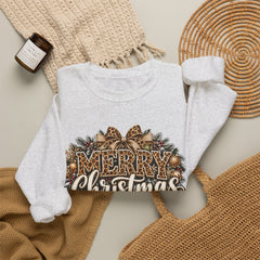 Merry Christmas Vintage Pinecone Design- Leopard Print